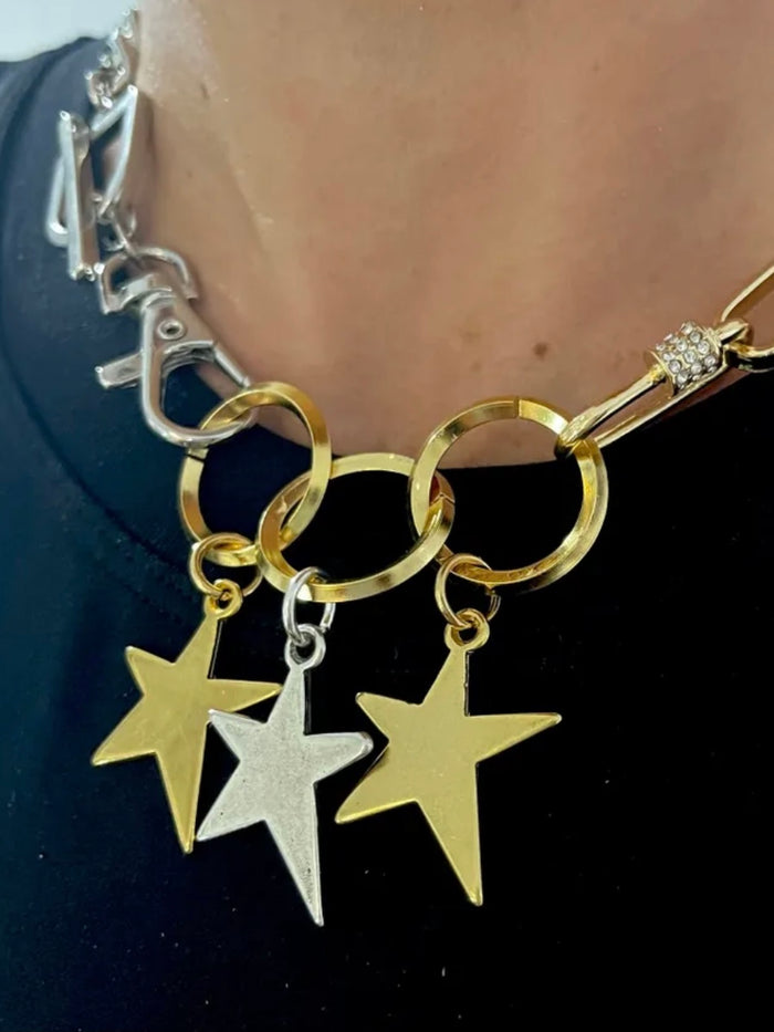 Stars Mixed Chain Necklace