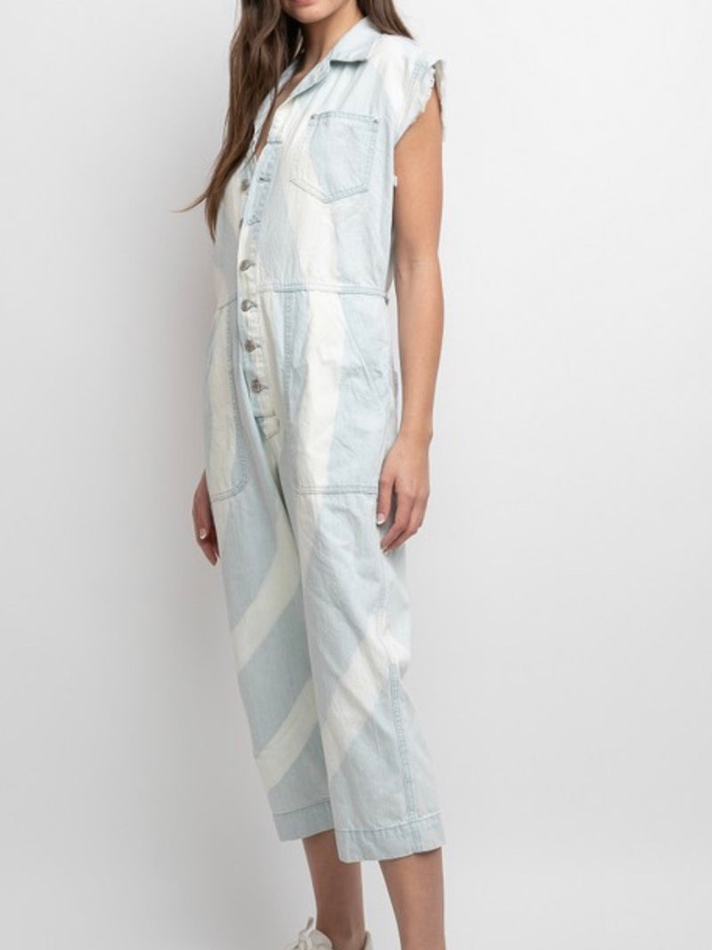 Bleached Detail Utility Jumpsuit