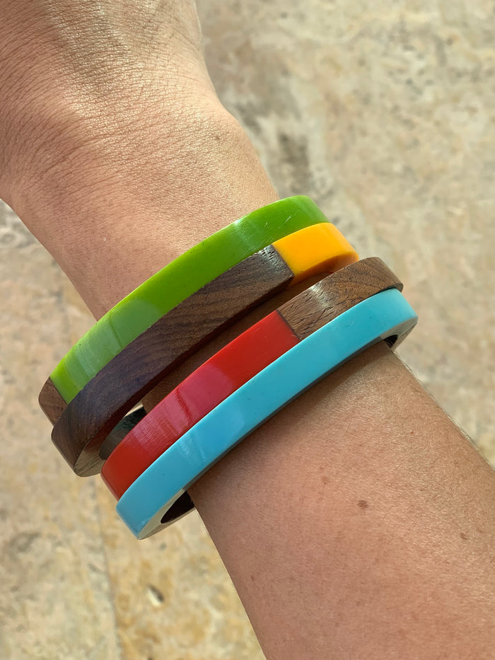 Multicolor Wood Bangles