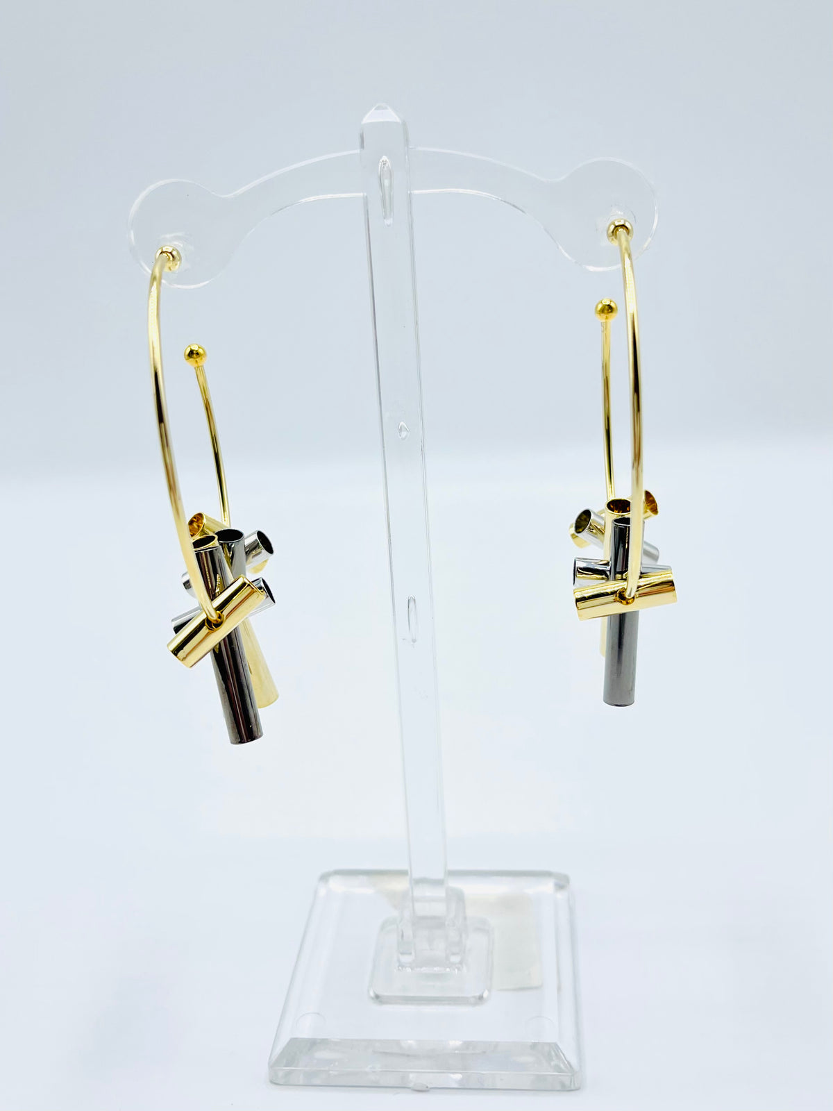 Tube Detail Hoop Earrings