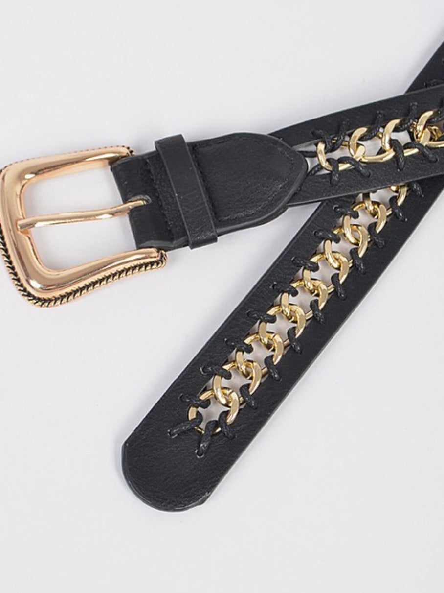 Black Framed Chain Belt