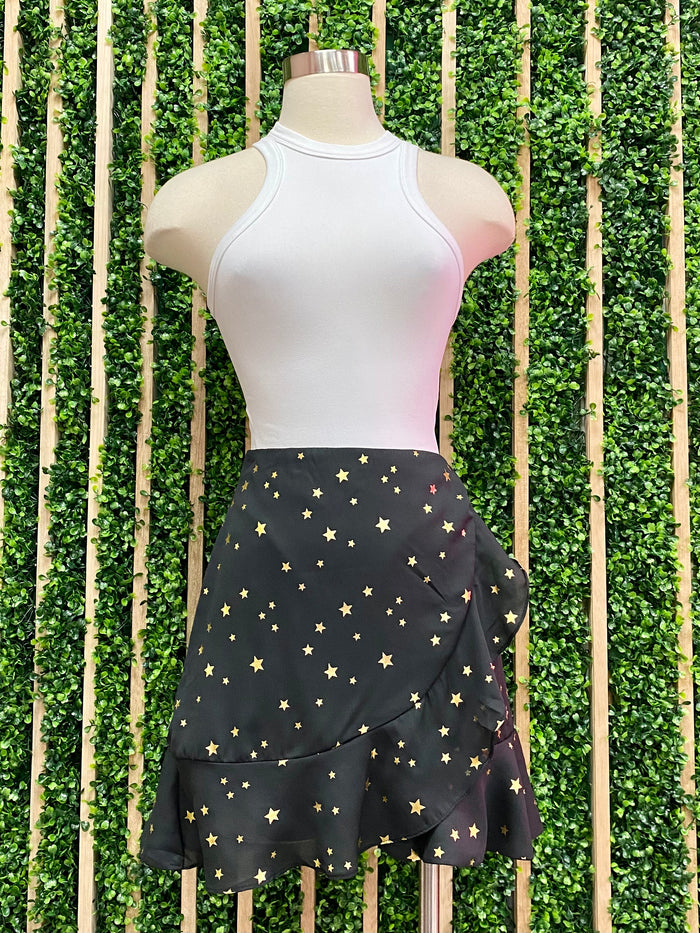 Foil Star Short Skirt