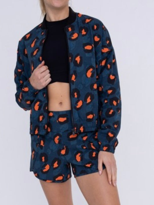 Cheetah Bomber Short Pant Set