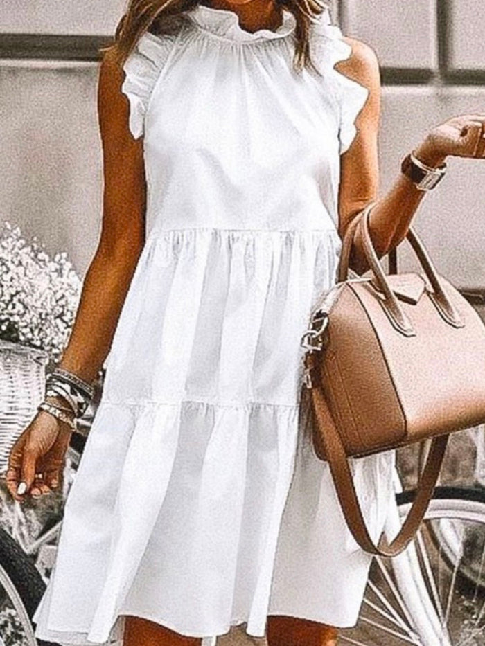 Elegant Tiered Ruffled Short Dress