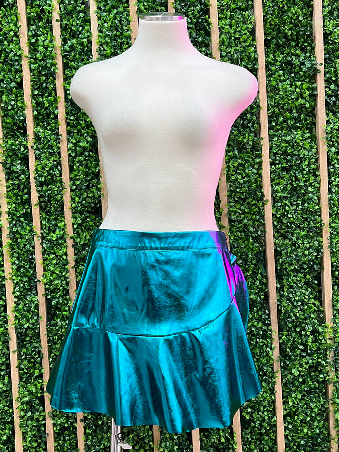 Metallic Pleather Skort