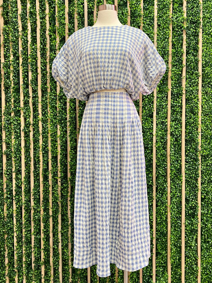 Gingham Skirt Crop Set