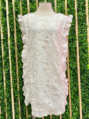 Elegant Side Lace Ruffle Dress