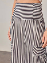 Stripe Tiered Wide Leg Palazzo