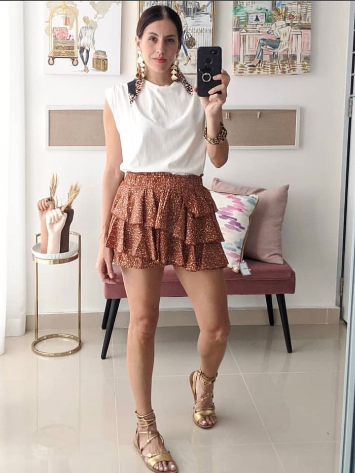 Polka Dot Ruffled Skort