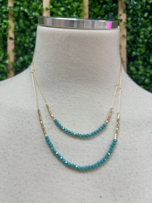 Delicate Crystal Double Necklace