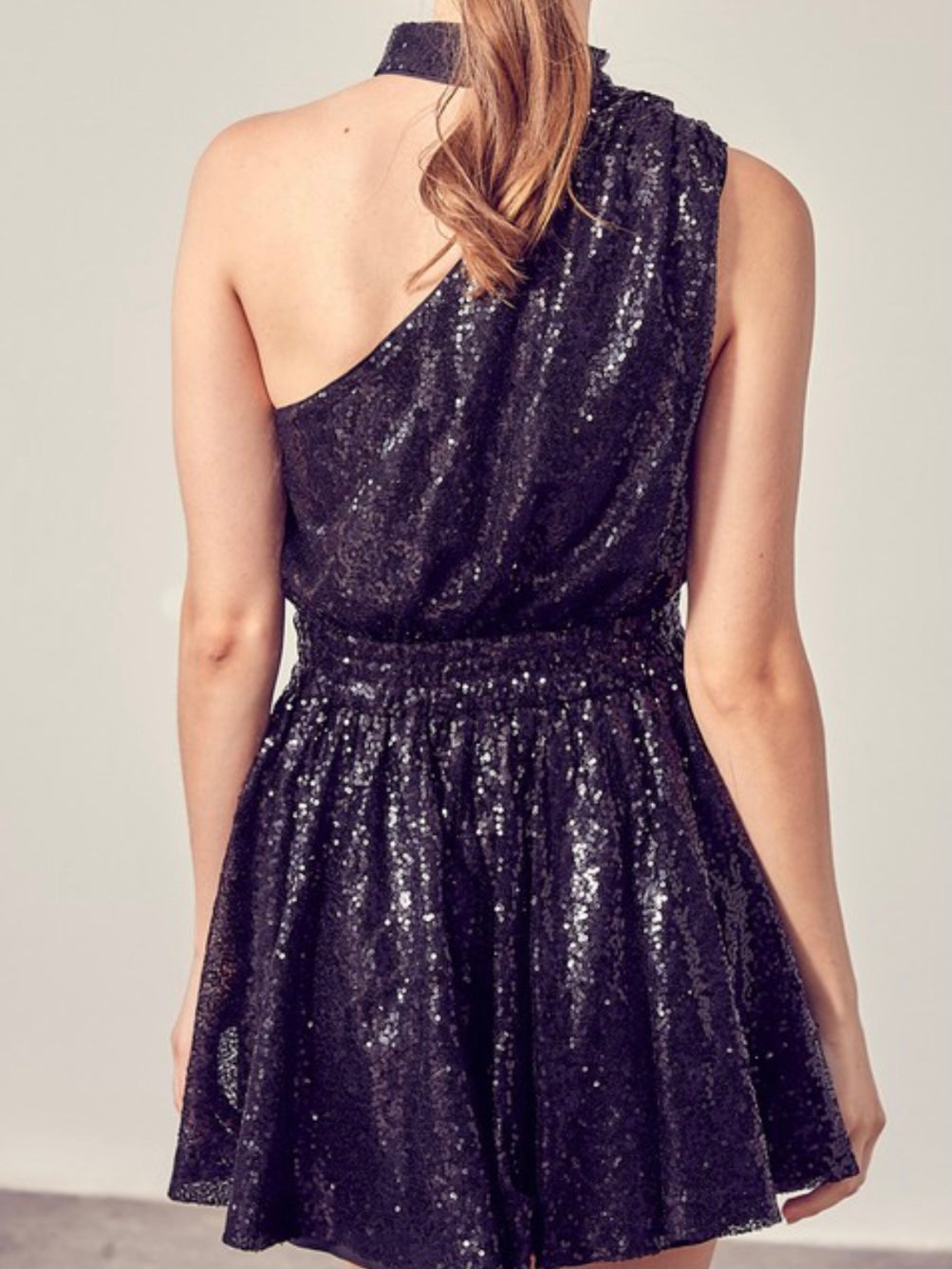 Sequined Mock Neck Dress