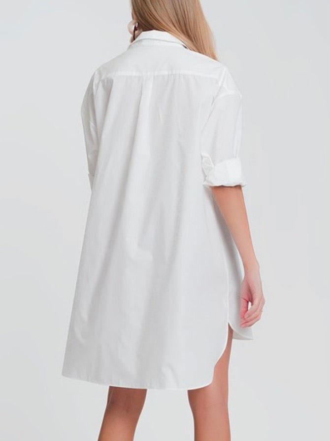 Eyelet Detail Shirt Dress