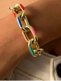 Colorful Stainless Steel Links Bracelet