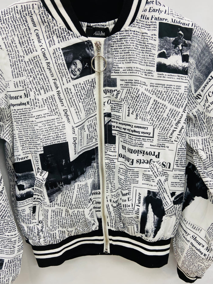 Newspaper Bomber Jacket