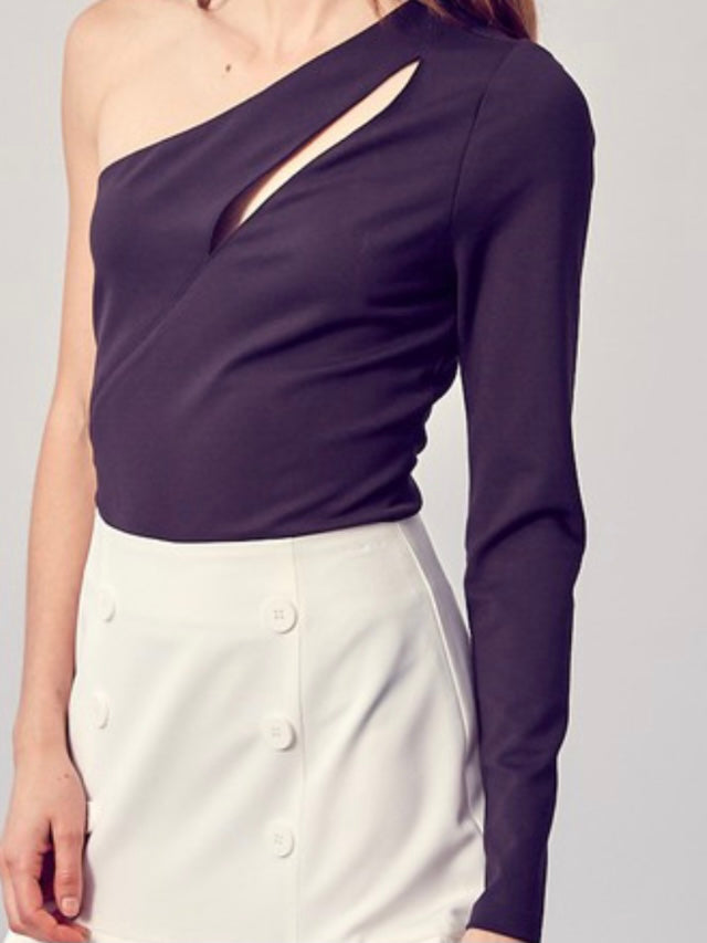 One Shoulder CUtout Bodysuit