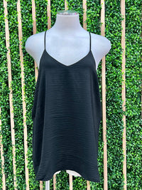 Textured Adjustable V Neck Cami