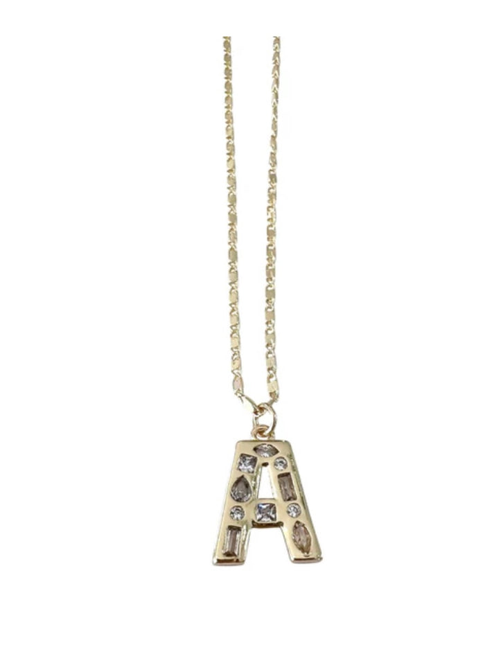 Crystal Initial Necklace