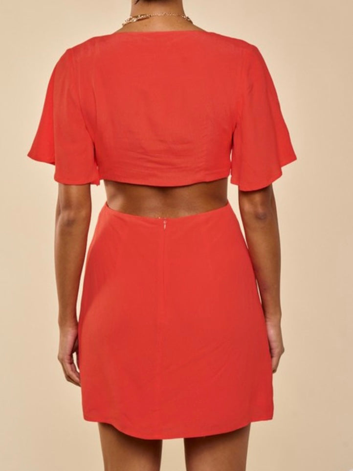 Side Cutout Short Dress