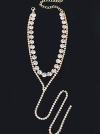 Rhinestone Lariat Double Necklace
