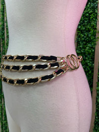 Double Circle Loop Draped Chain Belt