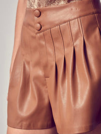 Leatherette Paperbag Shorts