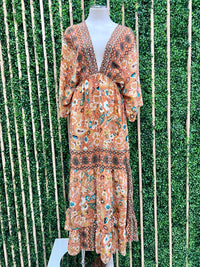 Boho Kimono Sleeve Maxi