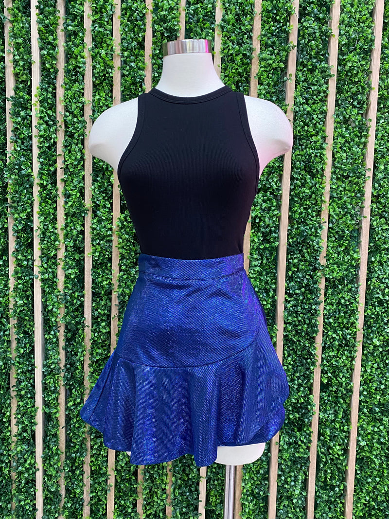 Metallic Ruffle Skort