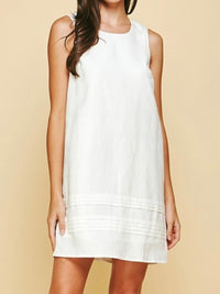 Linen Detail Short Shift Dress