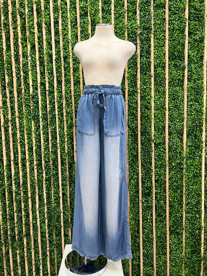 Chambray Paperbag Pants