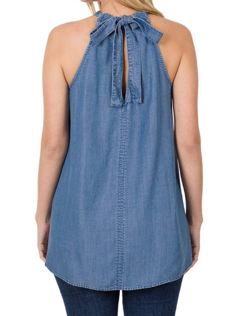 Chambray Halter Top