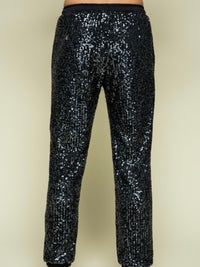 Charcoal Black Sequin Jogger