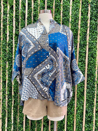 Navy Paisley Blouse