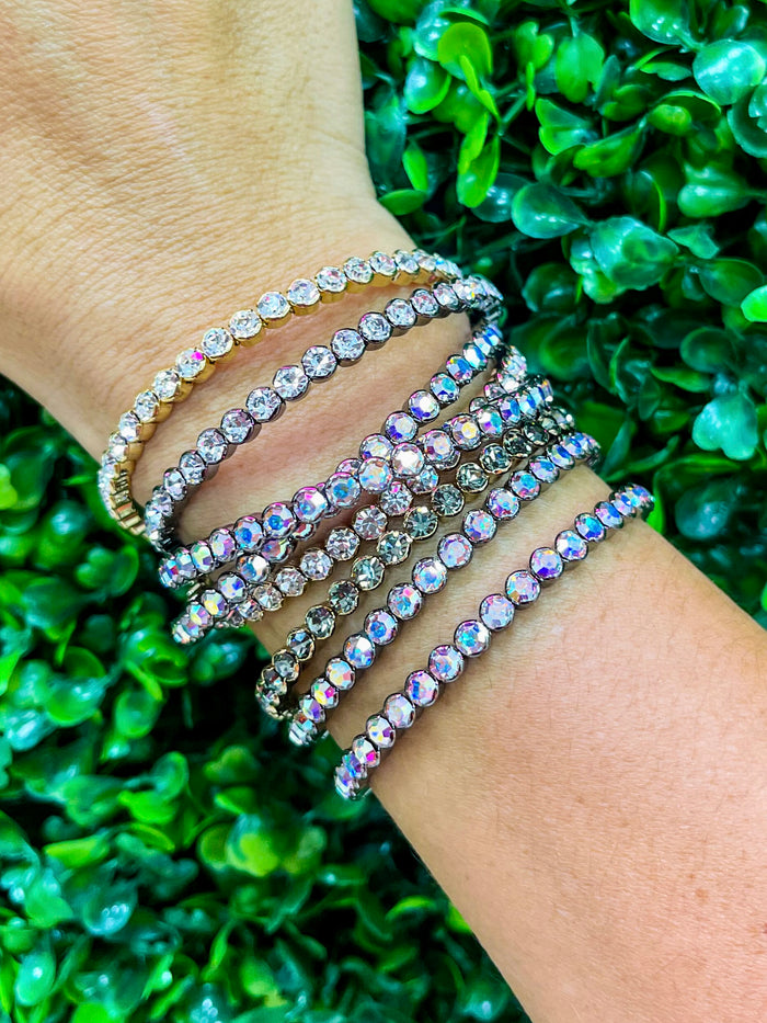 Delicate Crystal Bangle Set