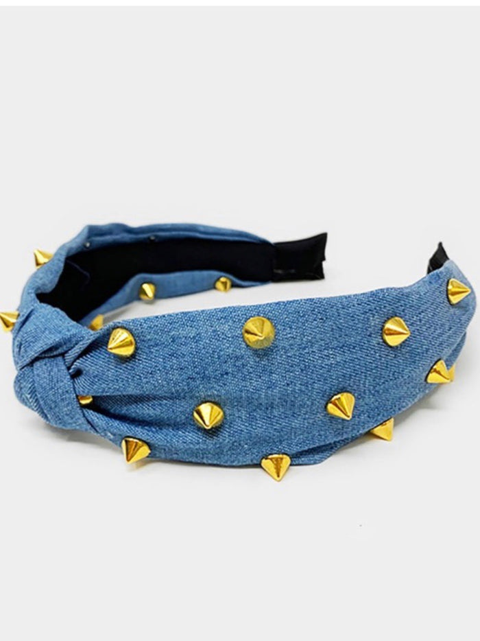 Denim Studded Headband