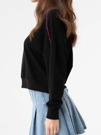 Heart Embroidered Sweeatshirt