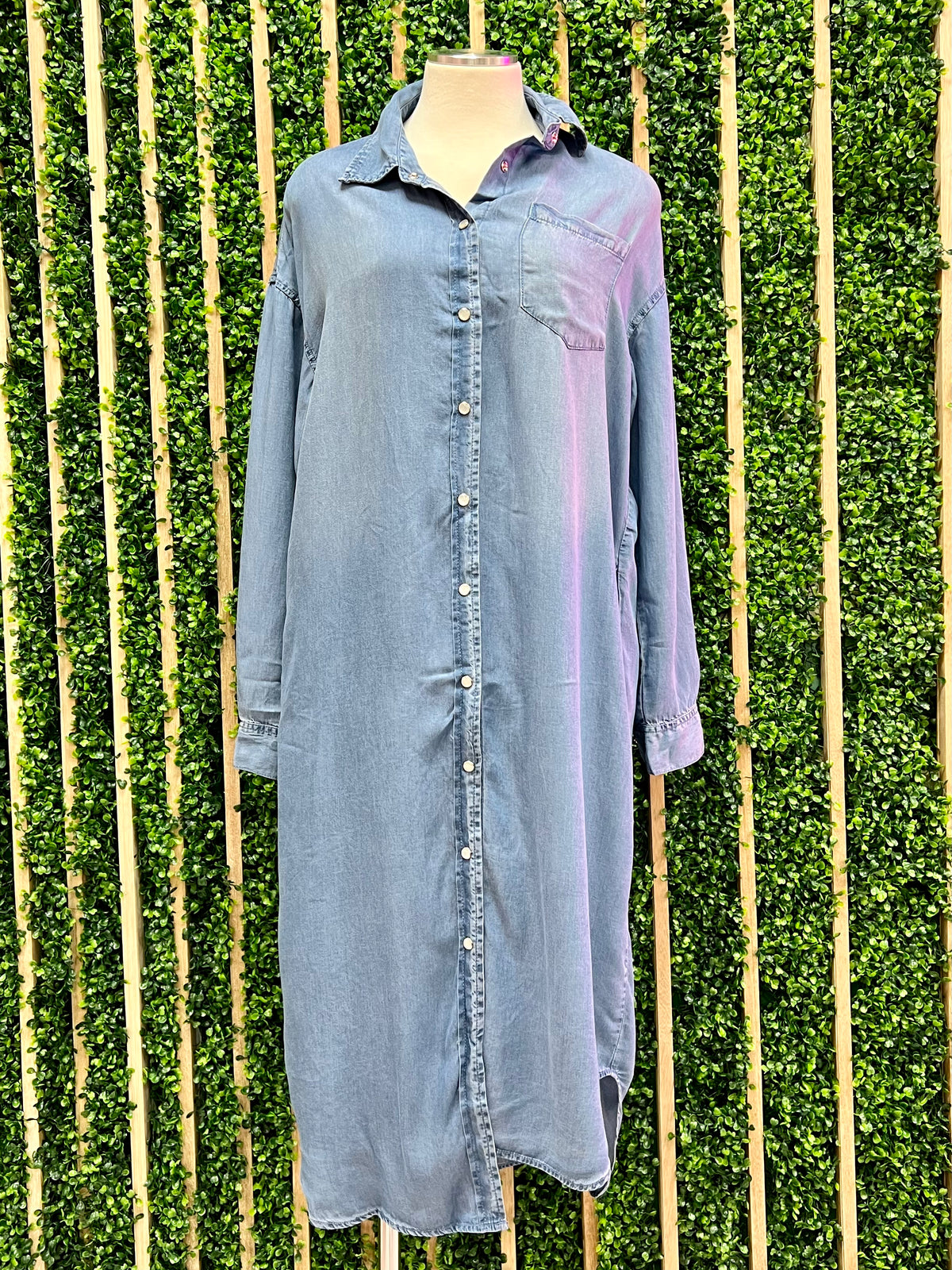 Tencel Denim Midi Shirt Dress