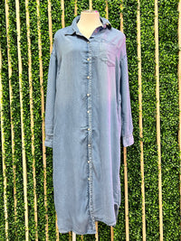 Tencel Denim Midi Shirt Dress