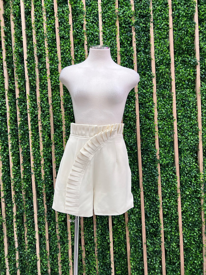 Delicate Cream Ruffled Short