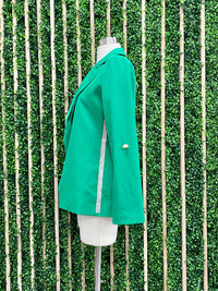 Rhinestone Trim Emerald Blazer