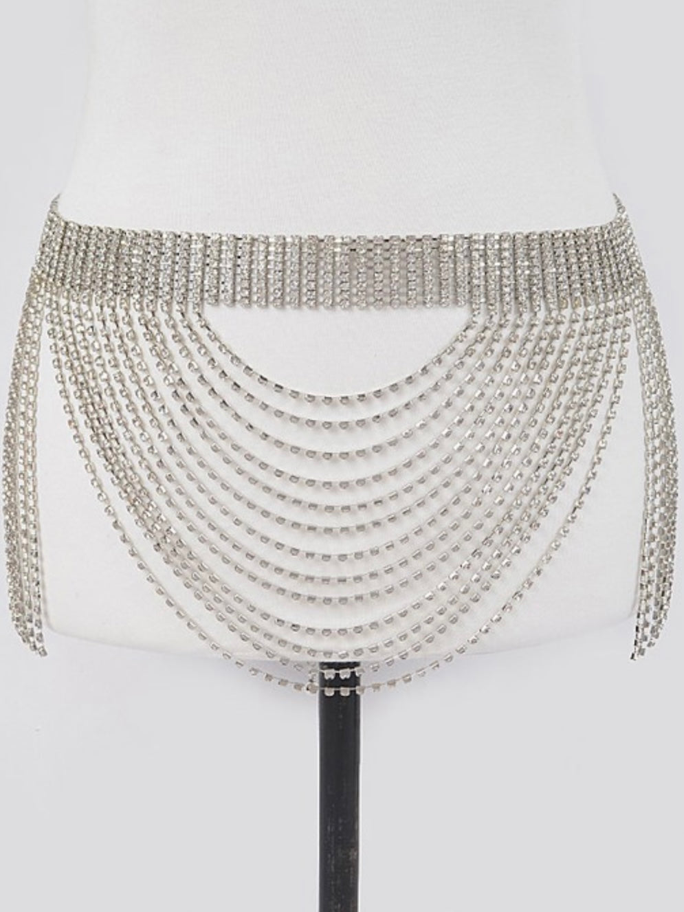 Rhinestone Multi Layered Drop Belt