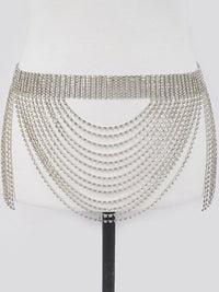 Rhinestone Multi Layered Drop Belt