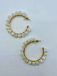 Square Crystal Hoops