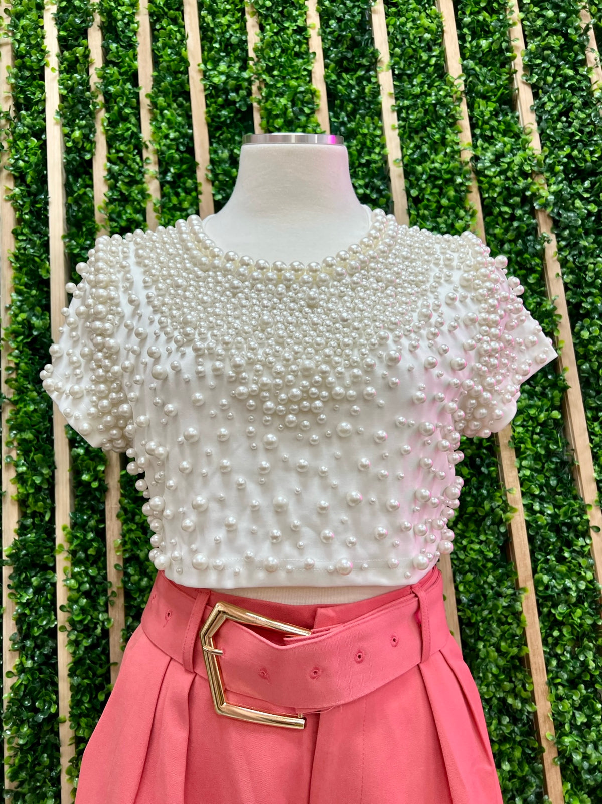 Pearl Detailed Crop Top