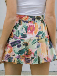 Watercolor Wrap Skort