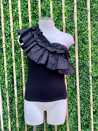 One Shoulder Ruffle Top