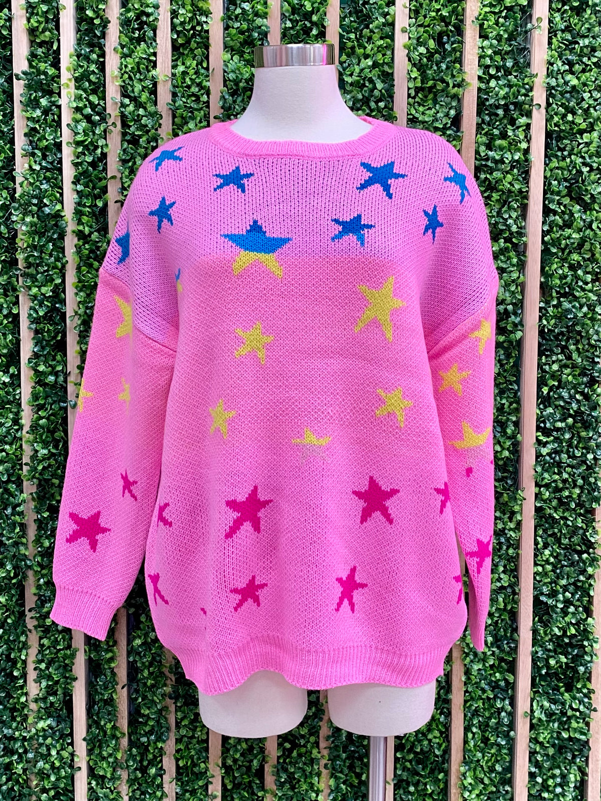 Multi Print Star Sweater