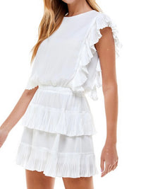 Pleated Ruffle Detail Dress