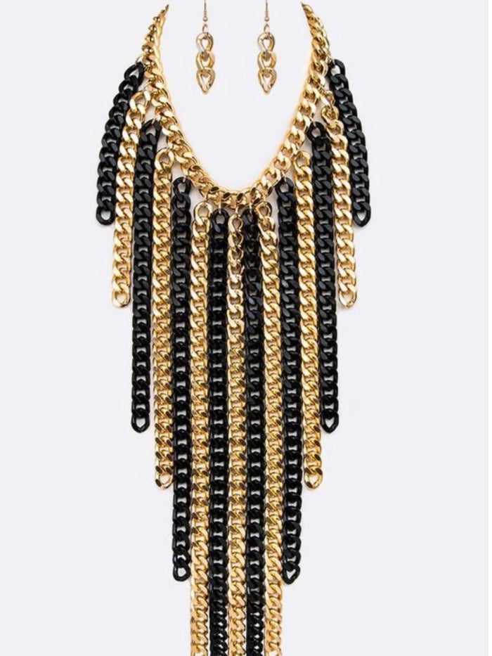 Two Tone Multi Chain Necklace