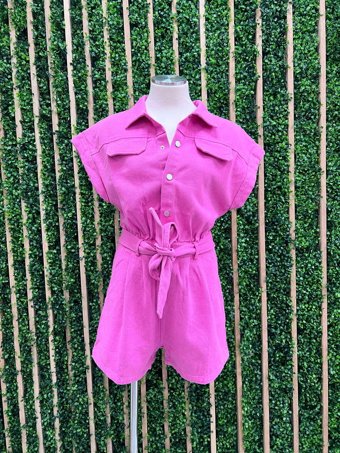 Twill Front Pocket Romper