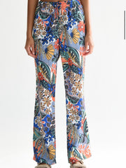 Blue Tropical Print Pant Set